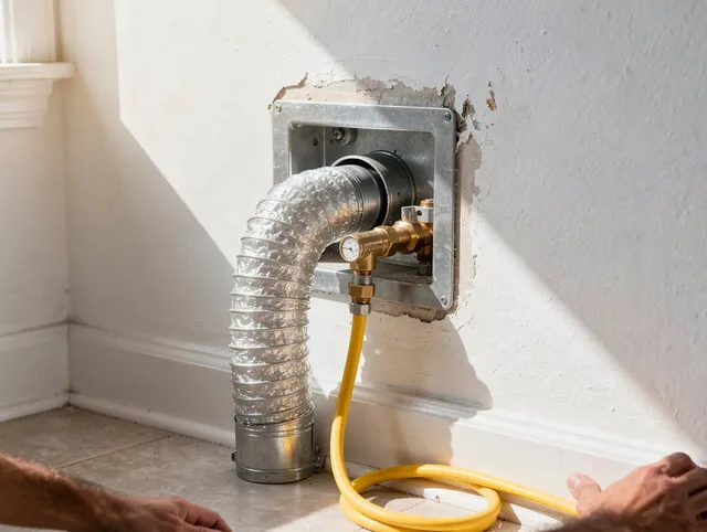 Fort Myers Dryer Vent Cleaning certified technician performing specialized gas dryer vent cleaning in Fort Myers